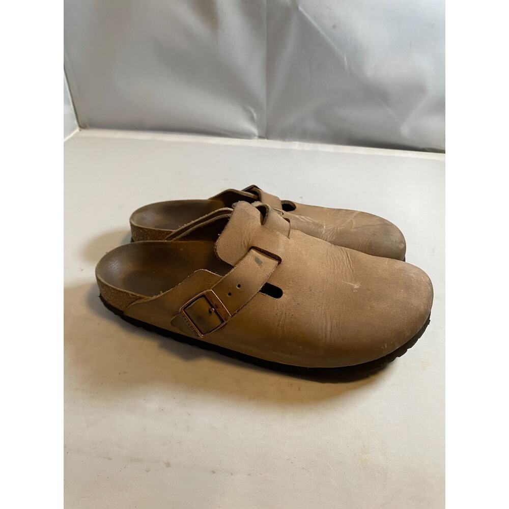 Birkenstock Boston Tobacco Brown Leather SoftFootbed Clog 39 - Picture 2 of 5